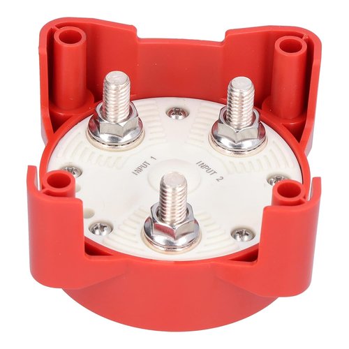 ISURE Marine Battery Switch - 4 Position Selector for Motorhomes | 32V 350A Red Terminal