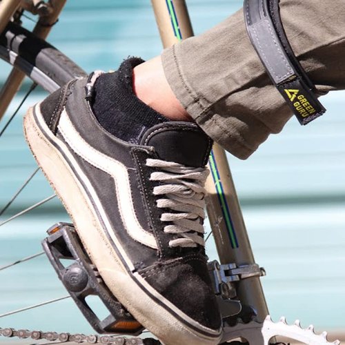 Green Guru Gear Narrow Bike Pant Leg Upcycled Made in USA Ankle Strap , Black
