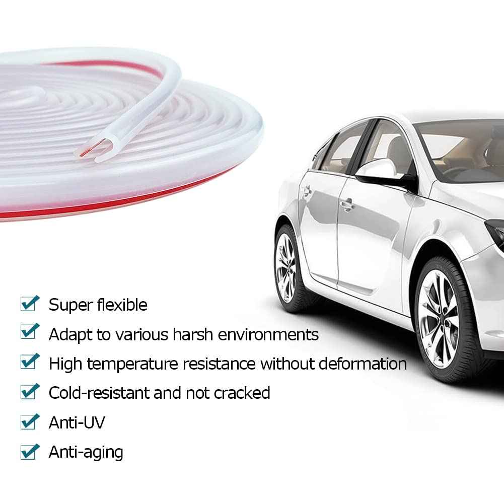 Tintvent Clear Rubber Edge Trim, U Channel Rubber Seal Strip with Self-Adhesive Tape, Metal Edge Protector Fit for 0.15", 20Ft (236 in)