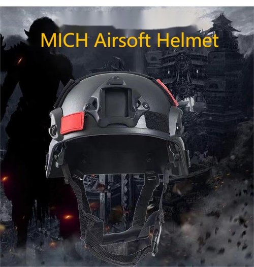 YBJMSFA MICH Airsoft Helmet and Mask Set,Airsoft Maskwith Detachable Anti-Fog Goggles Protective Full Face Tactical Mask for CS Airsoft Shooting Halloween Cosplay Cycling Party
