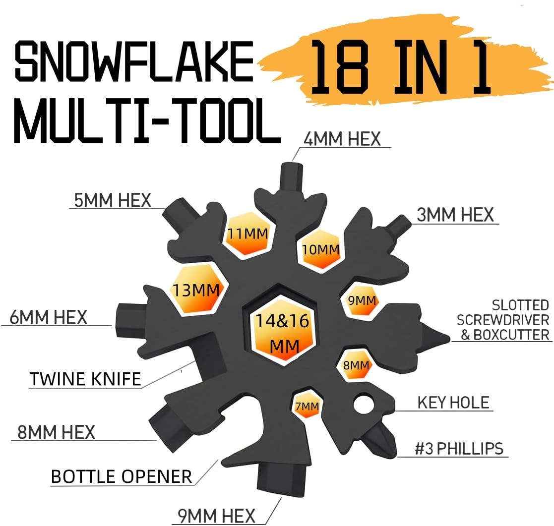 Christmas Stocking Stuffers for Adults Men Dad, Gifts for Universal Socket Tools & Snowflake Tool, White Elephant Christmas Gifts for Who Have Everything Dad Boyfriend Husband Tools for Cool Gadgets