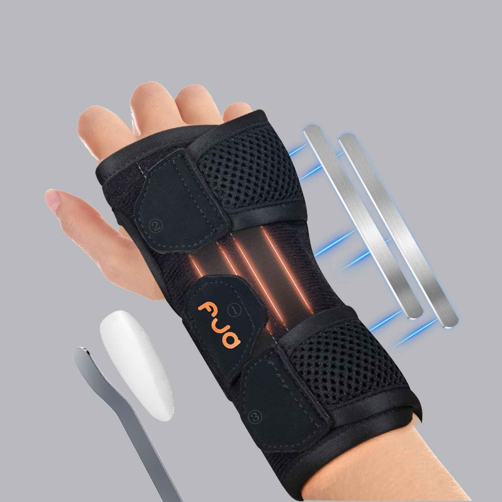 Carpal Tunnel Wrist Brace Night Support - Stop Pain While Sleeping Wrist Support for Women Pregnancy, Office Adjustable Lightweight Hand Brace Splint for Tendinitis, Arthritis