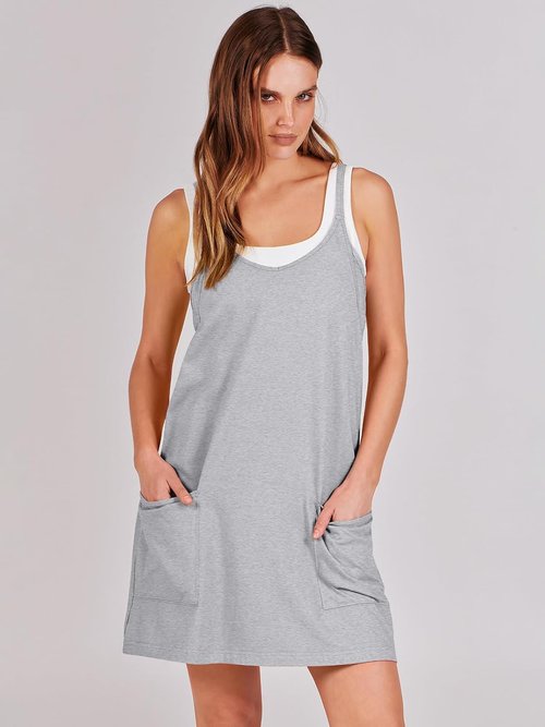 ANRABESS Athletic Dress - Summer Tennis Mini Romper with Built-In Shorts for Active Travel & Workouts