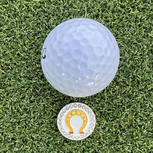 Giggle Golf Western Ball Marker with Magnetic Hat Clip & Horseshoe Cowgirl Design