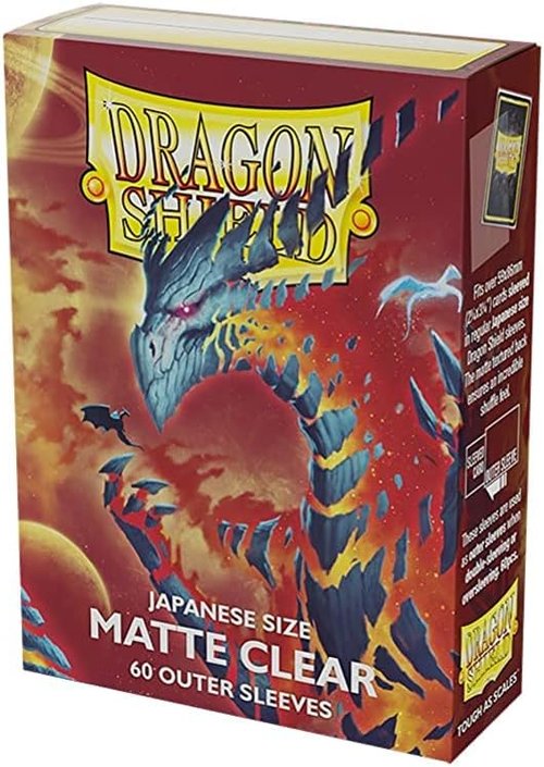 Dragon Shield Matte Clear Outer Sleeves - Premium 60 CT Japanese Size TCG Sleeves for Yu-Gi-Oh, Naruto & More