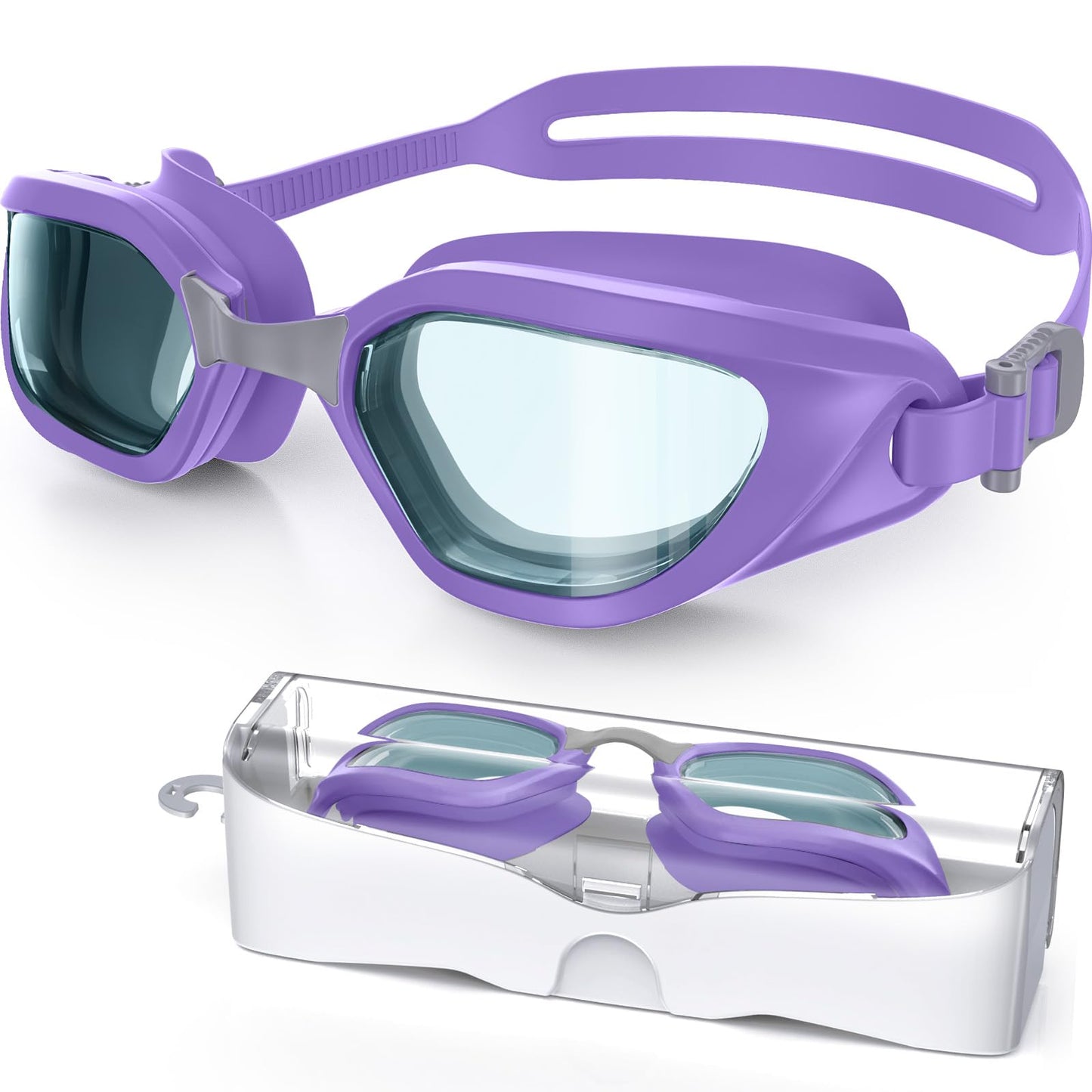 Vegemono Swim Goggles, Unisex Adult Swimming Goggles Anti Fog Anti UV No Leakage Wide View for Men Women Youth