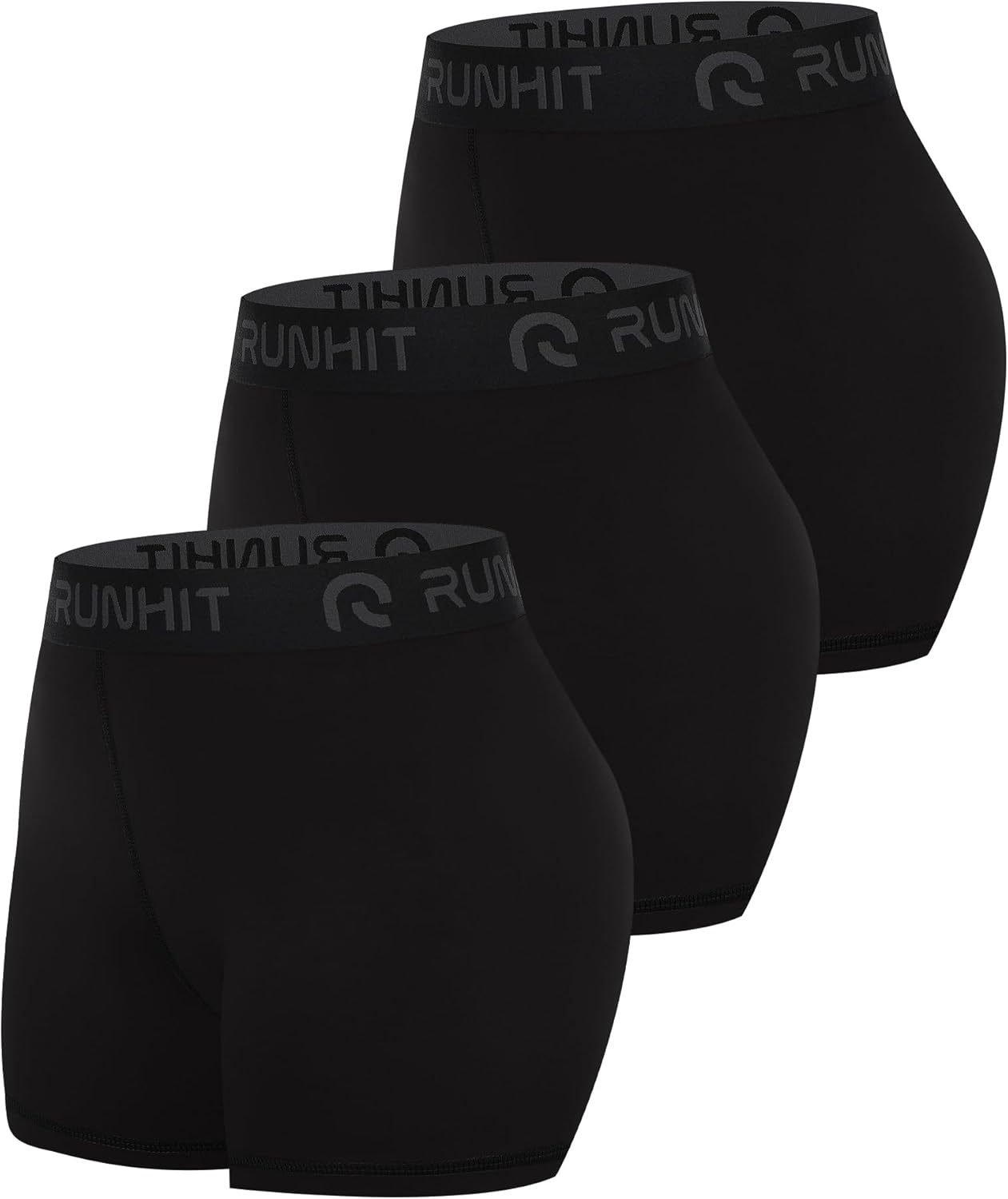 Runhit 3" Volleyball Shorts - Women's Compression Spandex Shorts for Workout & Yoga | 3-Pack