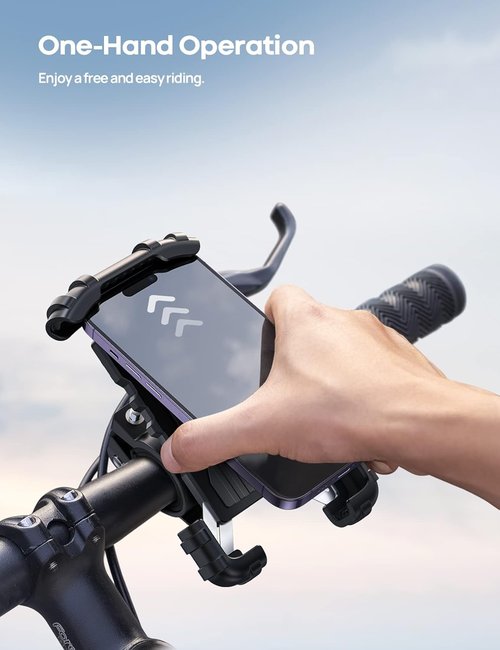 Lamicall Motorcycle Phone Holder - Secure Handlebar Mount for iPhone 17, 16, 15 Plus & 4.7-6.8" Smartphones