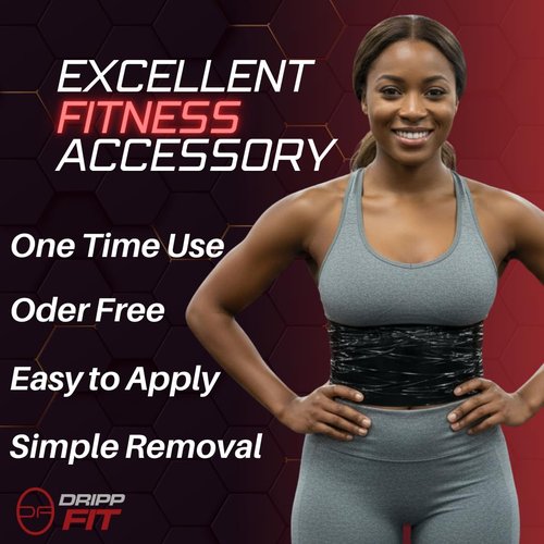 Dripp Fit Osmotic Plastic Body Wrap Workout and Sweat Enhancer Stomach Body Film Applicator Power Wrap 60 Meters Black