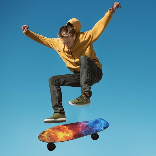 Kigai Fire & Ice Skateboard Grip Tape Sheet,Non Slip Waterproof Sandpaper Scooter Grip Tape Longboard Griptape 33.1x9.1inch
