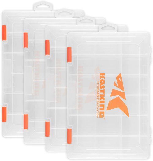 KastKing Tackle Boxes - Durable Plastic Storage Organizer with Removable Dividers | 2-Pack & 4-Pack Options