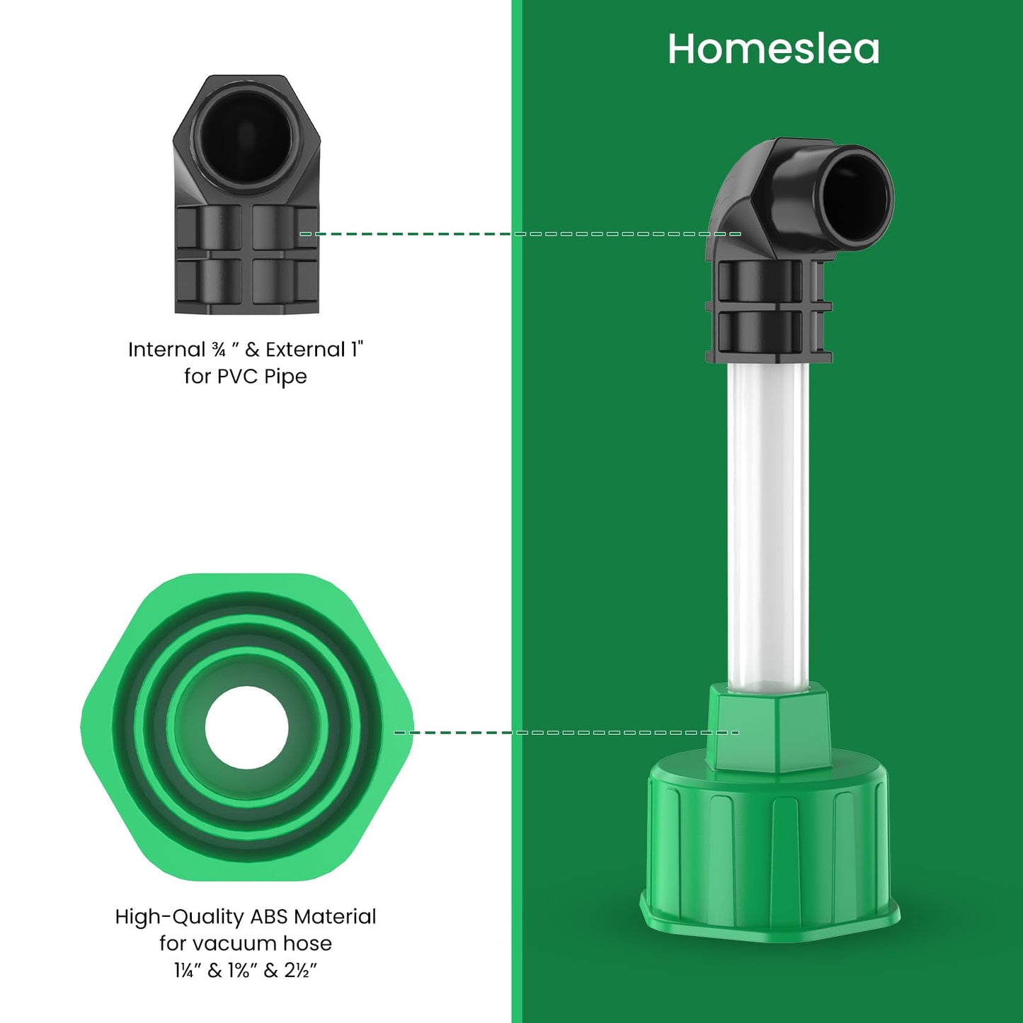 Homeslea AC Drain Line Unclogger, HVAC to PVC Pipe AC Drain Line Cleaner Tool, A/C Condensate Drain Line Cleaner Adapter, Air Conditioner Wet Vac Attachment to Evacuate and Unclog AC Drain Lines-Green