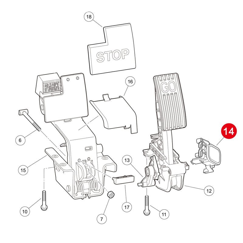 Roykaw Golf Cart MCOR 4 Throttle Potentiometer for Club Car DS & Precedent, Replaces OEM# 105116301, Compatible with 103850401 (MCOR 3)