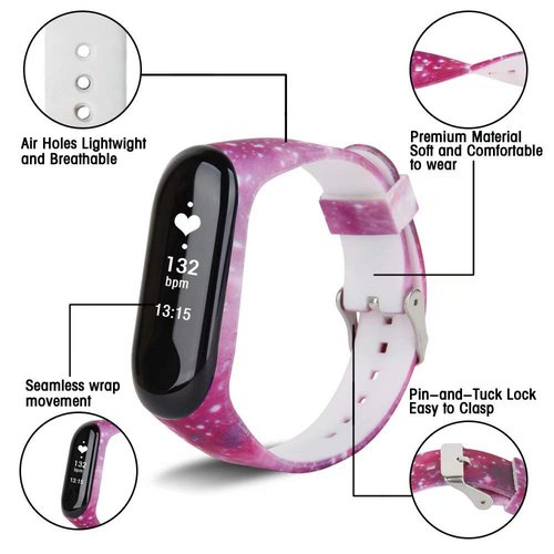 T-BLUER Colourful Replacement Band Strap Wirstband for Xiaomi Mi Band 3/Mi Band 4 Band Smart Bracelet Accessories(No Tracker)