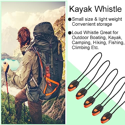 CooBigo 5Pack Loud Zipper Pull Whistles for Camping & Outdoor Safety