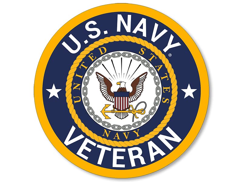 U.S. Navy Veteran Sticker - 3 Inch Vinyl Decal for Cars