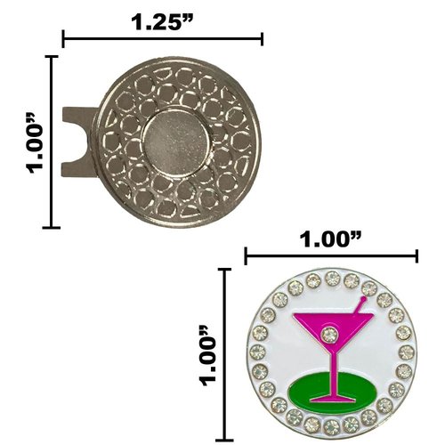Giggle Golf Bling “Social Hour” Ball Marker Collection – Fun Golf Accessories for Women | Sparkly Gift for Golf Lovers | 19th Hole Vibes & Friends on the Green (19th Hole)