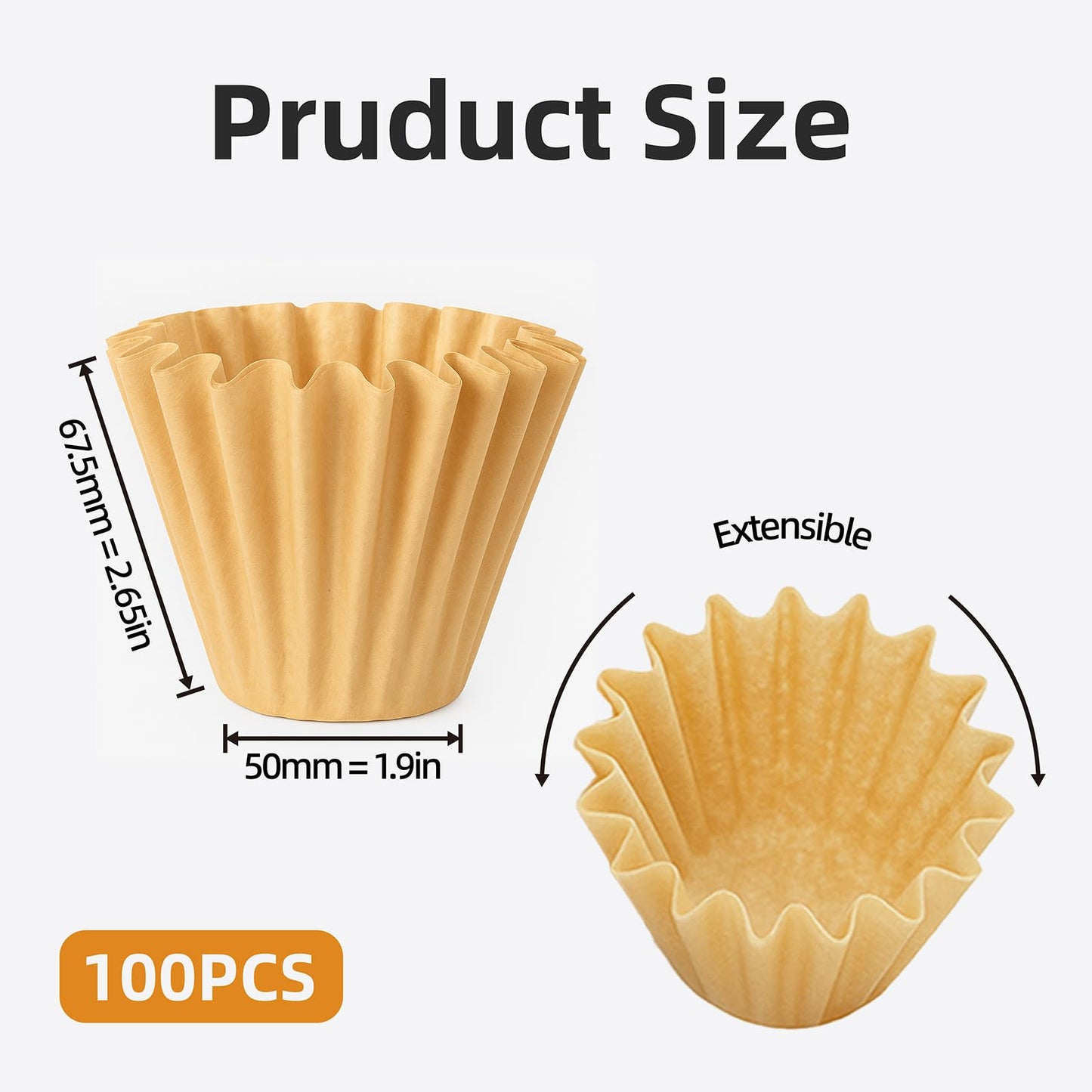 5 Cup Coffee Maker Filters Compatible with Mr.Coffee,Thicken Natural 5 Cup Coffee Maker Filters Compatible with Mr.Coffee Mini Brew,100 Count