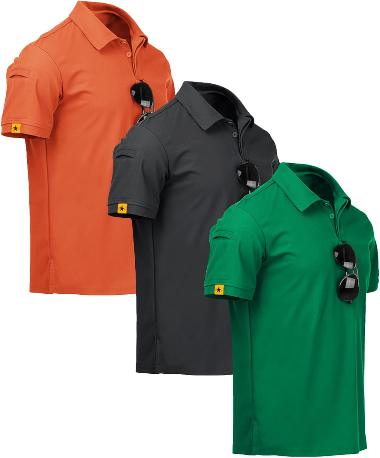 ZITY Men's Polo Shirts - 3 Pack Short Sleeve Performance Golf & Casual Collared Tees