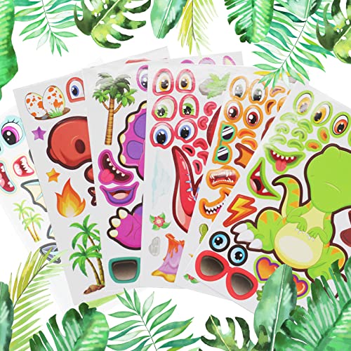Dinosaur Face Stickers - 27 Sheets Make Your Own Dino Stickers