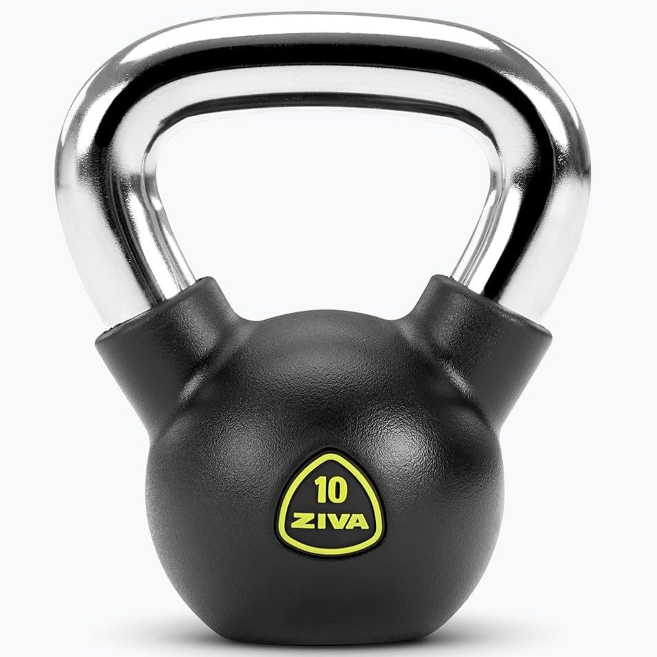 ZIVA Premium Kettlebell - Commercial Grade Rubber Coated Free Weights for Home Gym | 5-50 lbs Options