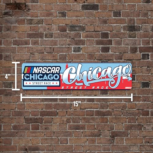NASCAR Racing Metal Street Sign 4" x 15" - Chicago Street Race