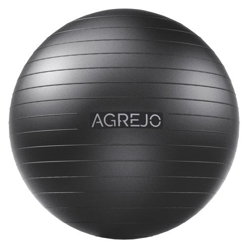 AGREJO Yoga Ball, Exercise Ball for Working Out, Anti-Burst and Slip Resistant for Physical Therapy, Birthing, Stretching, Flexible Seating, Home Gym, with Pump (L: 23-26ines/58-65cm)