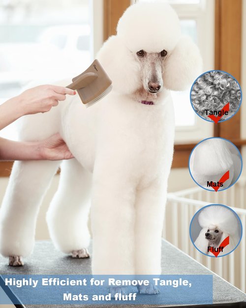 Dog Slicker Brush - Professional Grooming Tool for Large Doodles | Easy Tangle Removal, 3.8"x3.2" Head