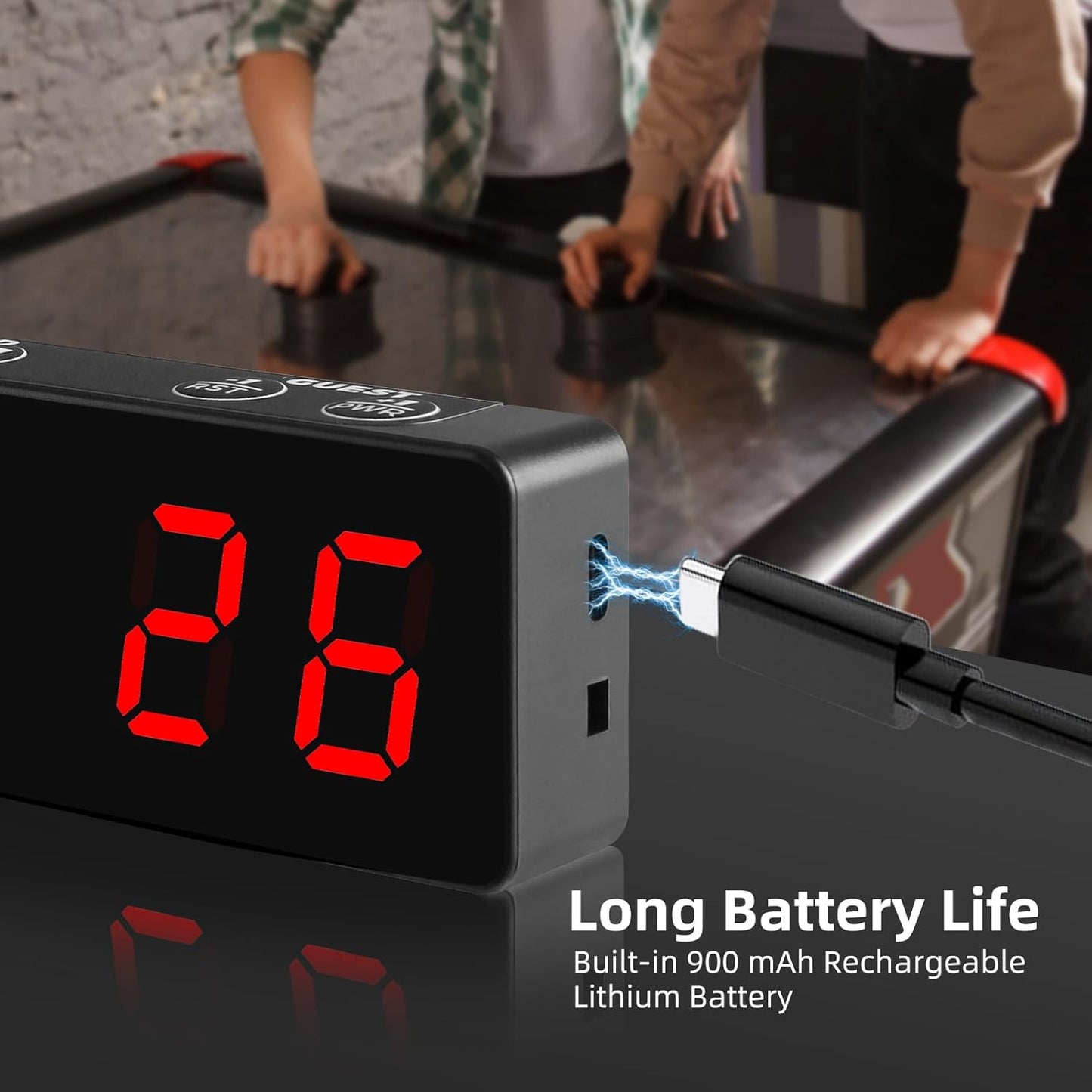 PELLOR Mini Digital Scoreboard - Portable Magnetic Electronic Display with Rechargeable Battery for Indoor & Outdoor Games
