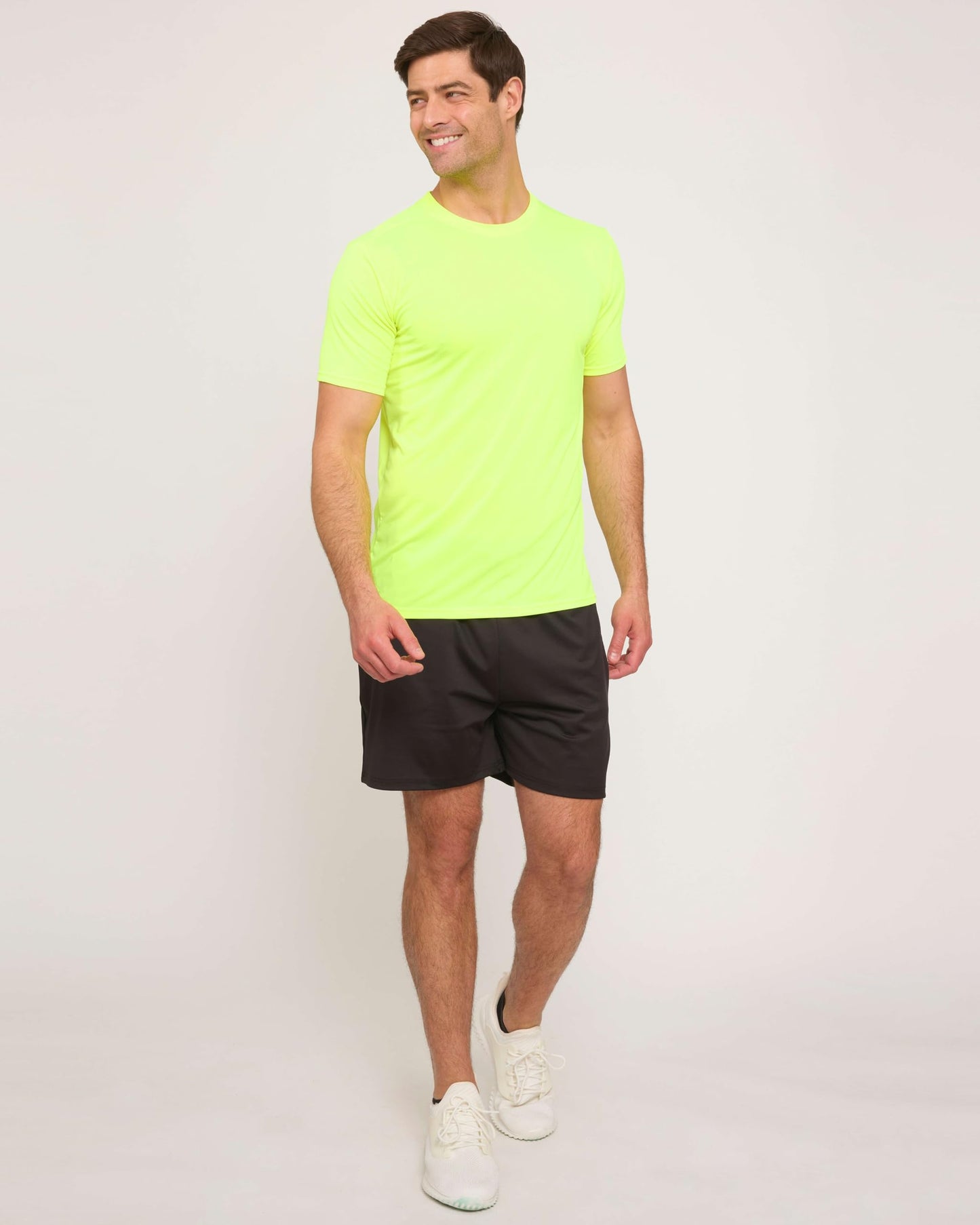 Real Essentials 5 Pack: Men's Dry-Fit Short Sleeve Crew Neck T Shirts Fitness Running Gym Workout Cool Exercise Athletic Tee, Set 14, Small