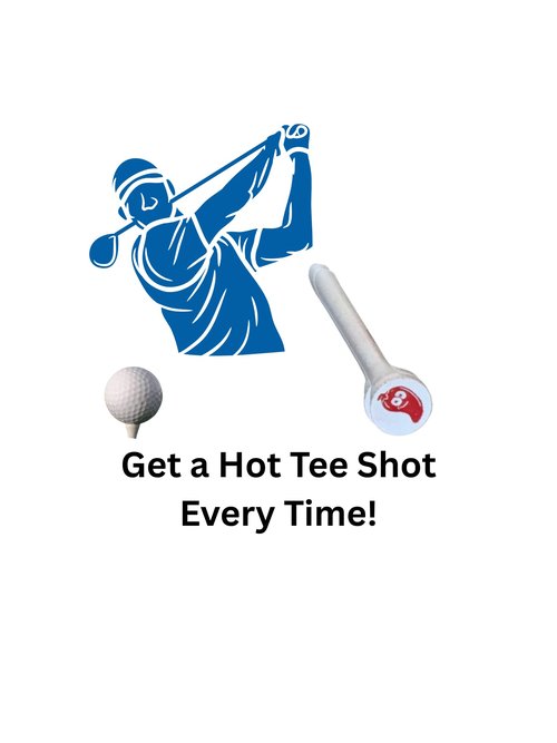 Hot Tees Golf Tee Set, 2.75 inch Gloss White Bamboo Tees with Red Hot Pepper Cup and Screaming Pepper Side Design, Set of 50.