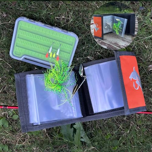 Fishing Tackle Binder Wallet - 10 Pocket Leader & Tippet - Orange