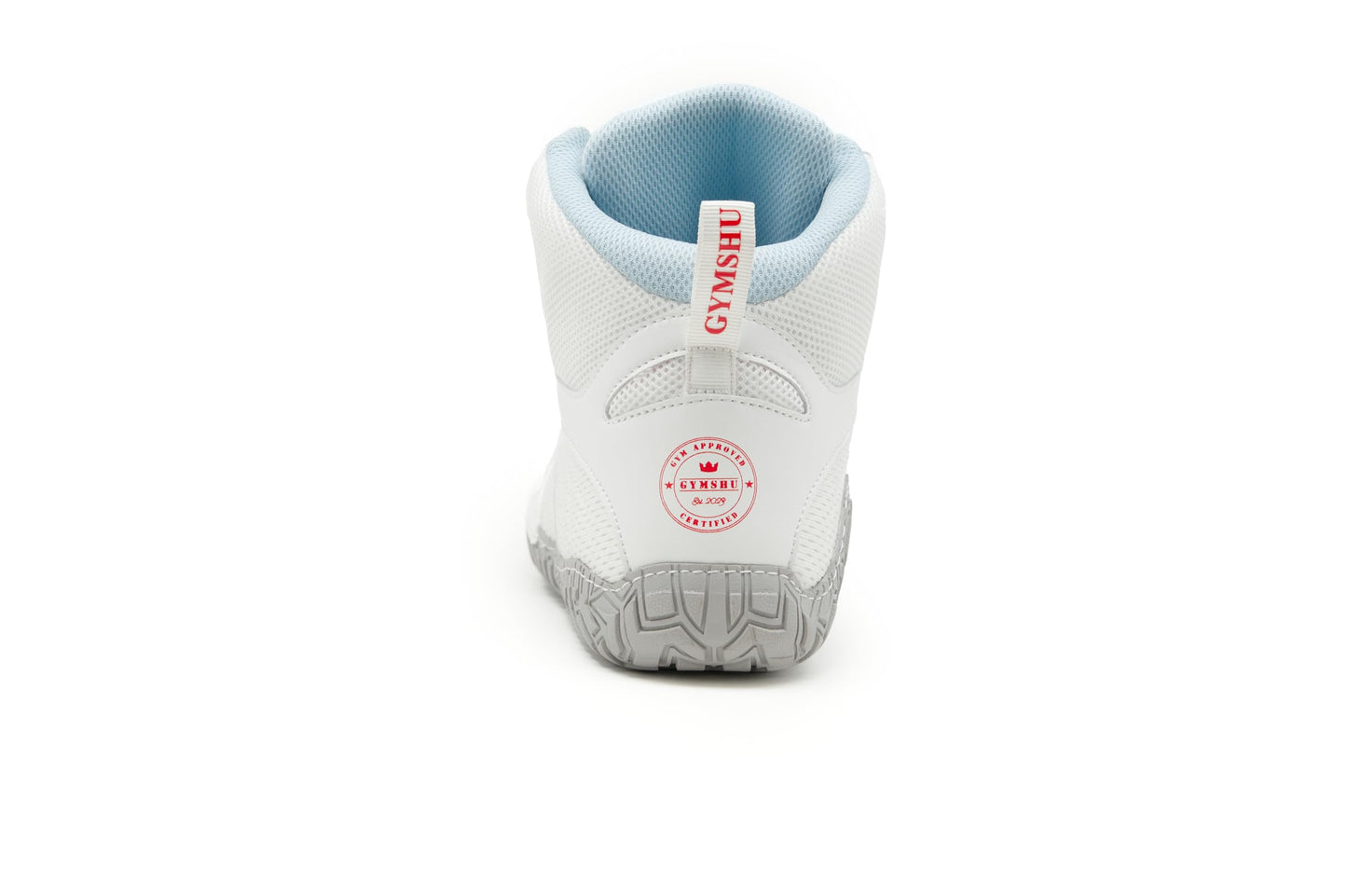 Gymshu Wrestling & MMA Training Shoe Zero Drop | High-Top Ankle Support | Grappling, Crossfit, Strength Training White