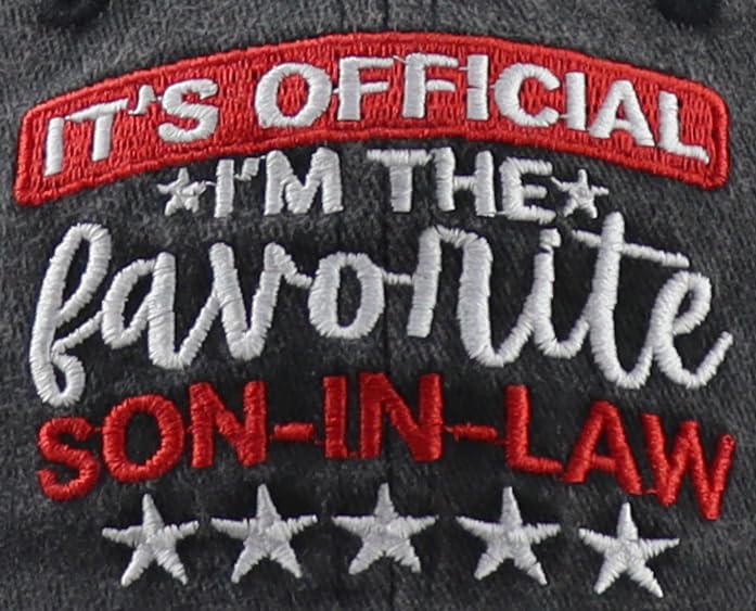Official Son-in-Law Hat - Funny 'I'm The Favorite Son in Law' Baseball Cap, Cotton, Black, One Size