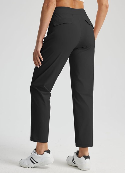 Libin Women's Golf Pants - High Waisted Stretchy Travel Dress Pant with Zipper Pockets | Lightweight Straight Leg