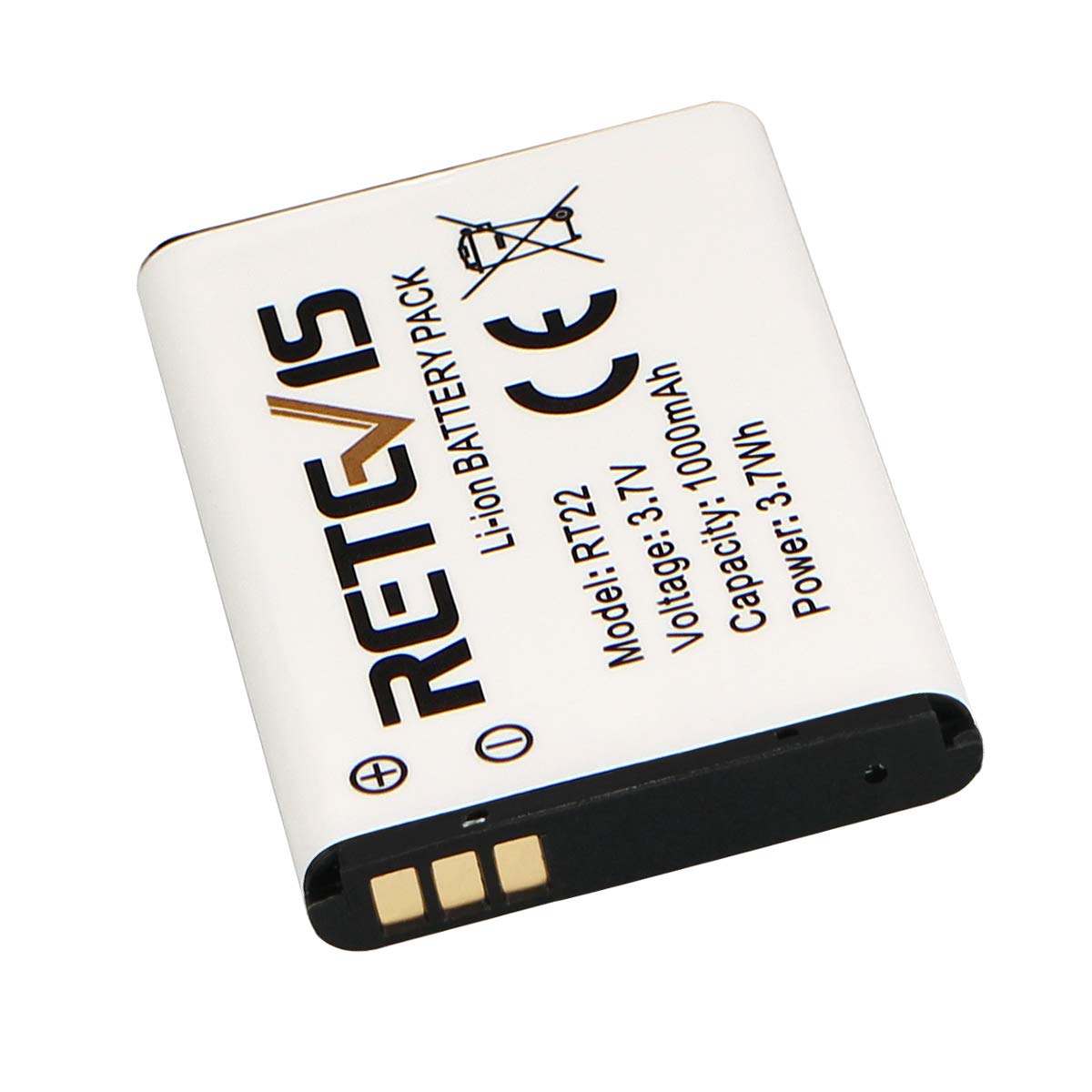 Retevis RT22 RT22S RT15 RT19 walkie talkies Battery Original 3.7V Li-ion Battery 1000mAh Compatible RT22 RT22S RT15 RT19 WLN KD-C1 Walkie Talkies (5 Pack)