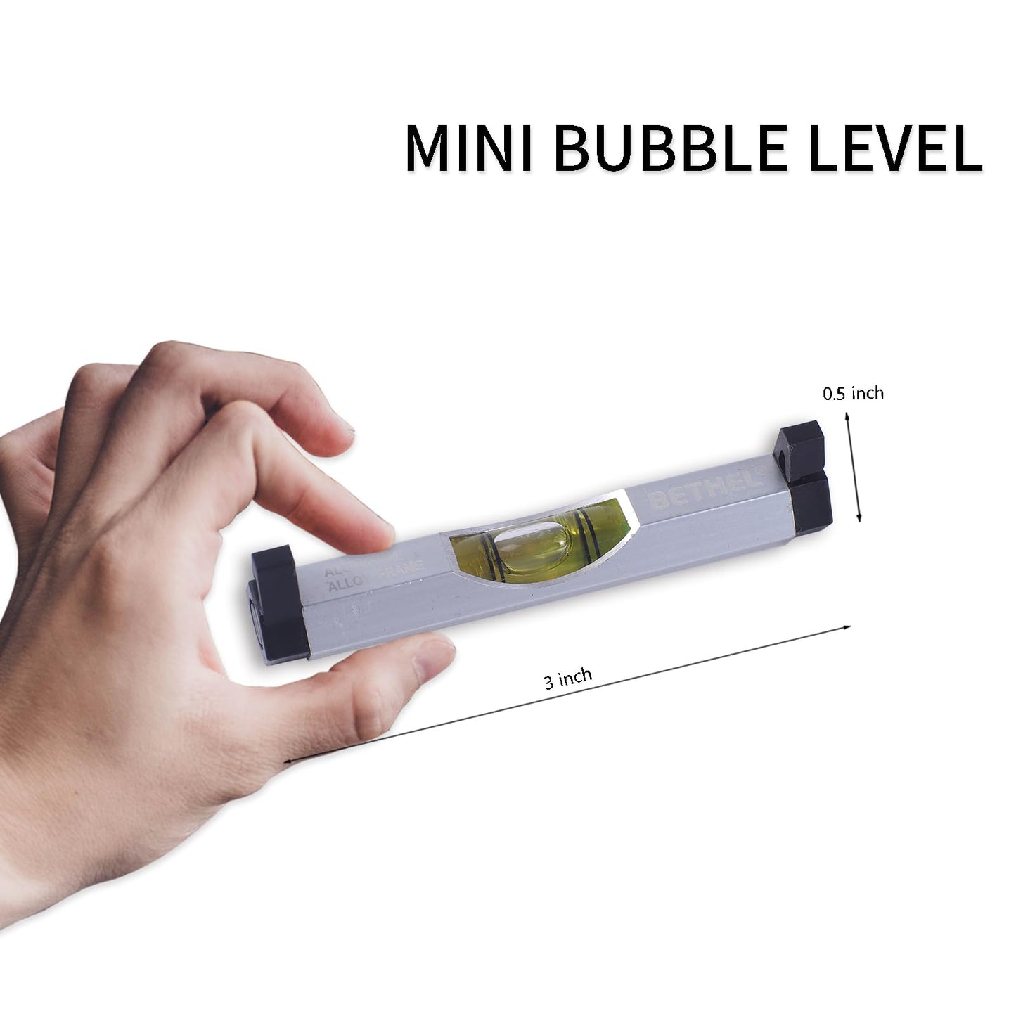 BETHEL 3 Packs Bubble Line Level String Tools, Aluminum Mini Leveler for Construction, Engineering, Camping, DIY Projects