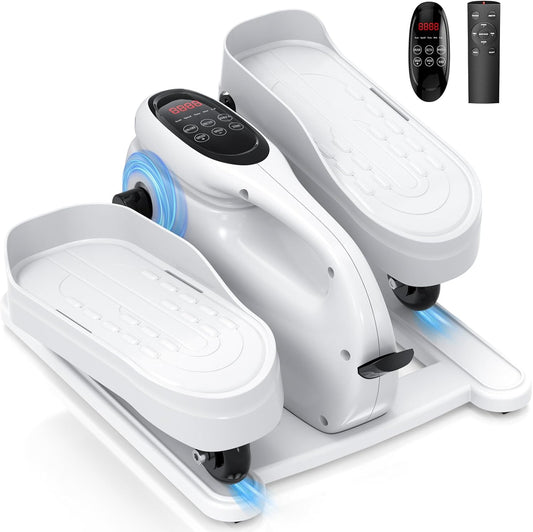 Skiennix Under Desk Elliptical Machine - Portable Mini Leg Exerciser with Remote Control | Quiet Electric Foot Pedal for Home Office