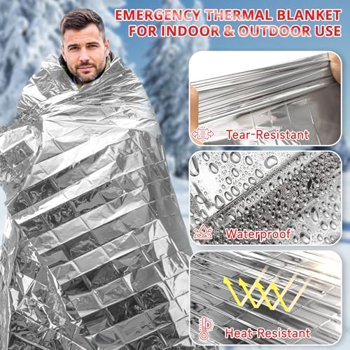 Emergency Thermal Blanket Kit - Extra Large 84" x 63" - 4 Pack