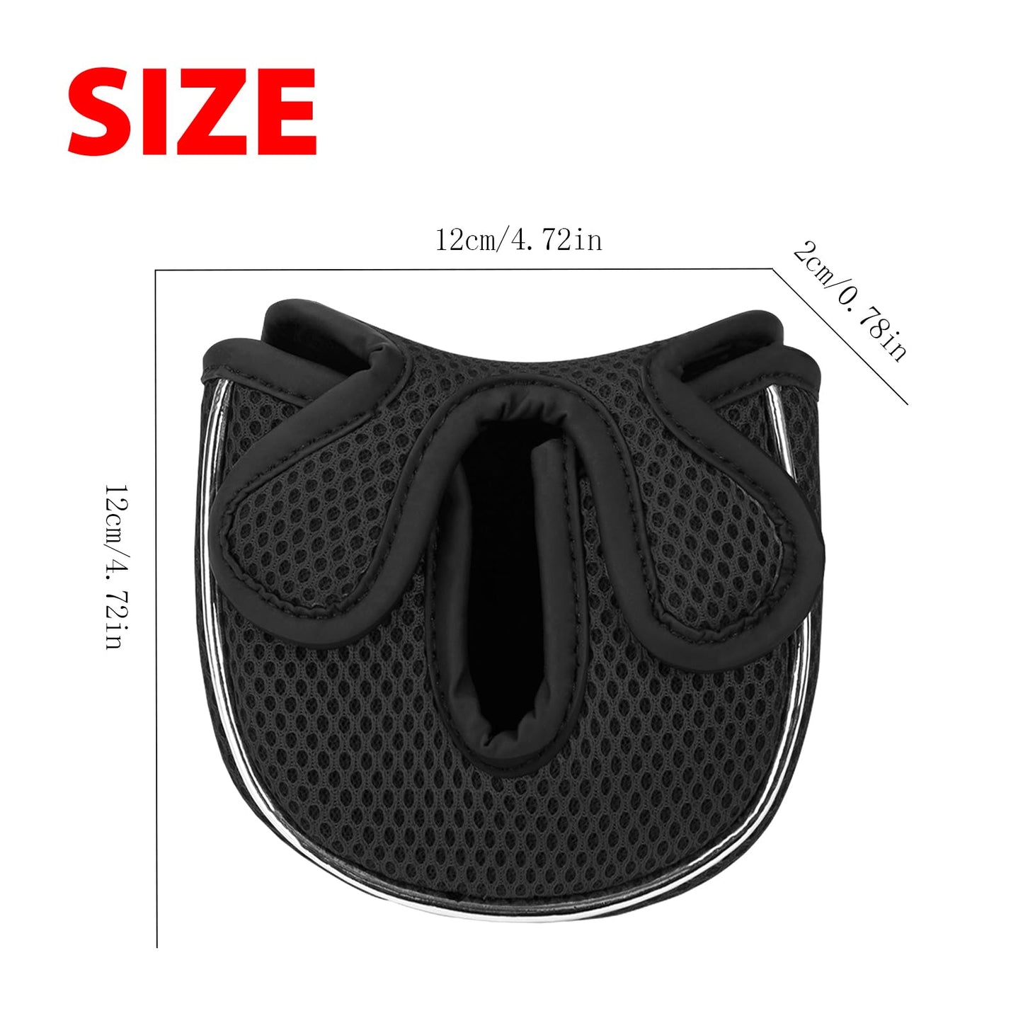 Andux Mesh Golf Putter Head Covers for Low Center Shaft Putter MT/TG22, Semicircle Black