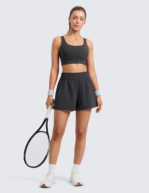 CRZ YOGA High-Waisted Linerless Casual Shorts for Women - Comfortable Lounge & Athletic Wear with Pockets