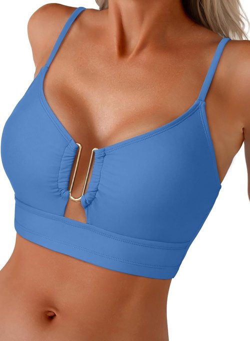 Herseas Push-Up Bikini Top - U-Wire Cutout Design for Summer Beach Fun | Stylish Swimwear