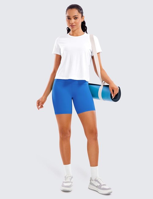 CRZ YOGA Biker Shorts - ButterLuxe High Waisted Spandex for Women | 6-Inch Length, Perfect for Yoga & Running