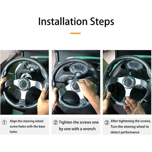 Carbon Fiber Golf Cart Steering Wheel for EZGO TXT RXV Yamaha Golf Cart Club Car DS and Club Car Precedent with Wrench