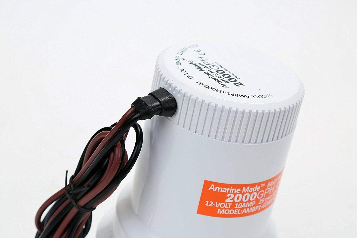 Amarine Made 2000 GPH Submersible Bilge Pump - 12V Electric Boat Plumbing | 1-1/8" Outlet, 8.5A