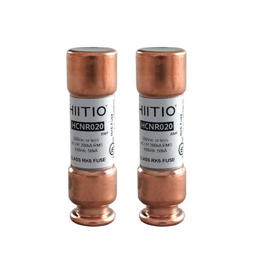 HIITIO 250Vac/150Vdc 20A Time Delay Fuse, RK5 Cartridge Fuse, Class R, Fusetron Dual Element Time-Delay Current Limiting Class UL Listed (Pack of 2)