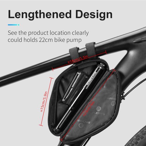 ROCKBROS Bike Frame Bag Triangle Bike Pouch Bag Bicycle Storage Bag Small Road Mountain Bike Bag 0.7L Bike Tool Bag