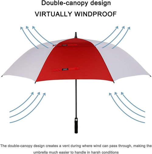 G4Free Golf Umbrella - Oversized 72 Inch Double Canopy, Windproof & Waterproof Design