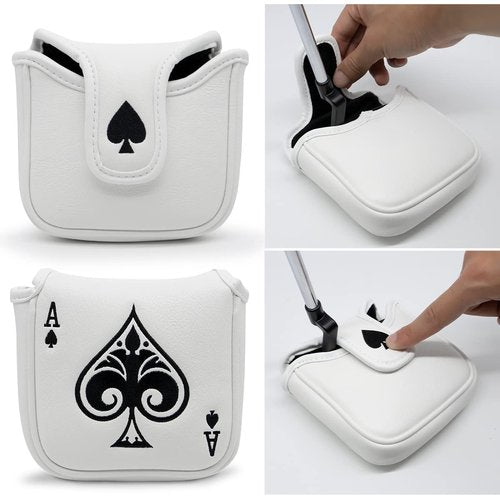 Barudan Golf Ace Heel Shaft Mallet Cover Square Mallet Putter Cover Headcover Magnetic (for Square Mallet)