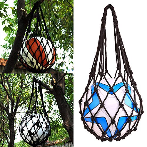 Durable Nylon Basketball & Football Storage Net Bag - Black 2 Pack